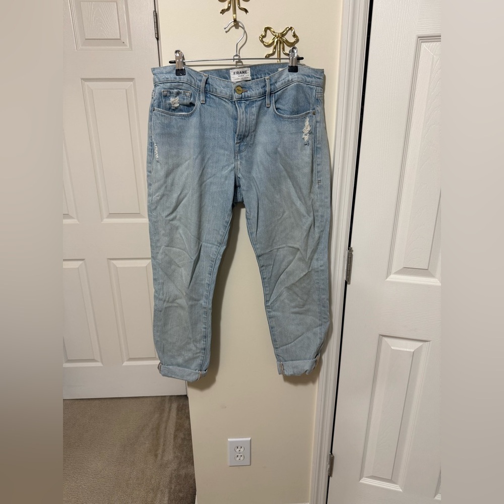 Frame Denim Light Wash Boyfriend Jeans